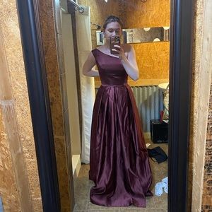 A-Line Satin Cabernet Formal